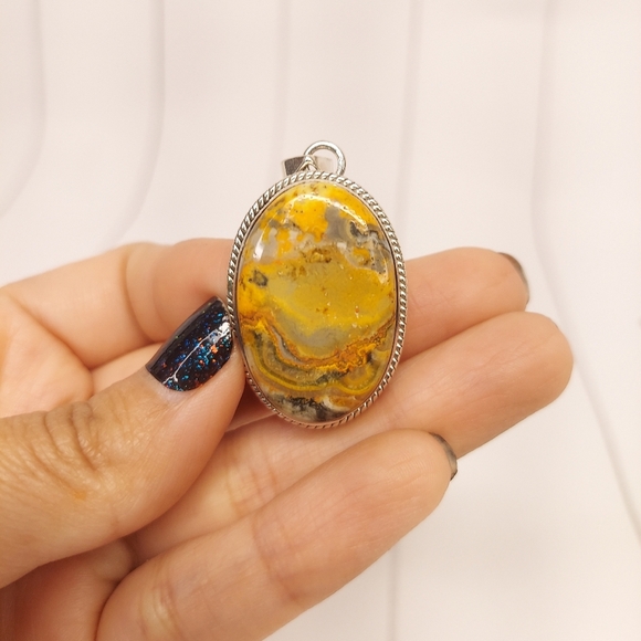 Bumblebee Jasper 925 Pendant - Picture 2 of 8